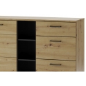 Lucas 48 Two-door chest of drawers with 3 drawers and a recess