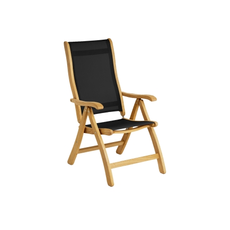 Krzesło rozkładane Roble, z materialem w kolorze weglowym