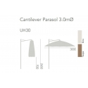 Round Alu Cantilever Parasol 3.0m