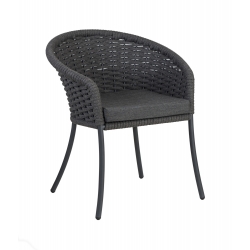 Cordial Grey Rope Dining Armchair with cushion