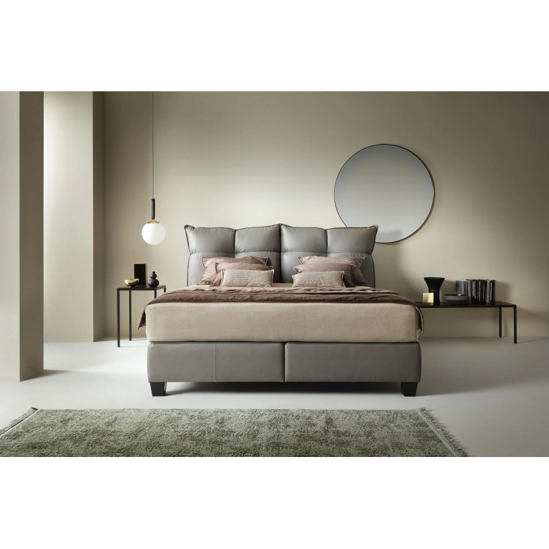 CADIS bed, natural leather